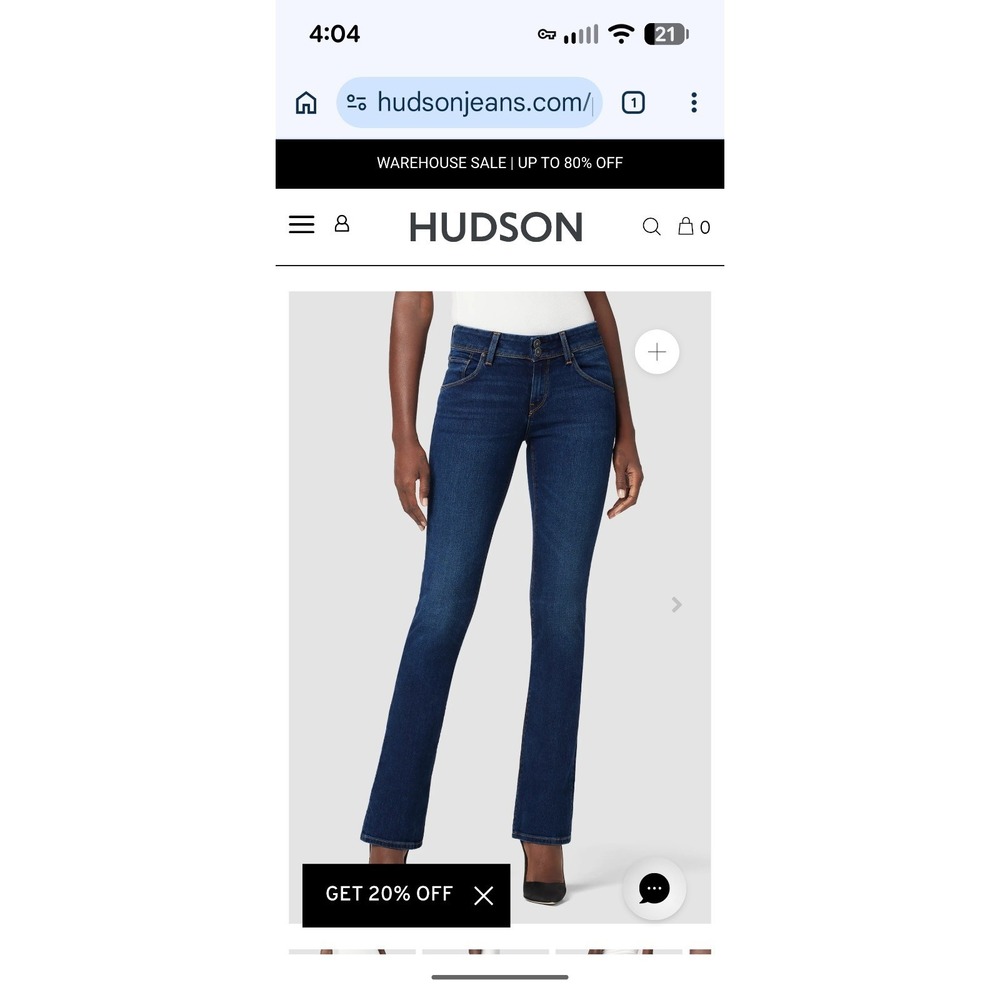 Hudson‎ Women's Jeans Size 29 Beth Mid Rise Baby Boot Cut Jean Orig $103